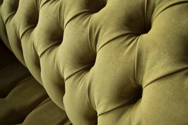 Zweisitzer Sofa Luxus 2 Sitzer Wohnzimmer Hellgrün Chesterfield Stoff Neu