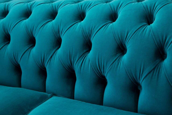 Chesterfield 2 Sitzer Couch Polster Sitz Textil Stoff Couchen Sofa Neu