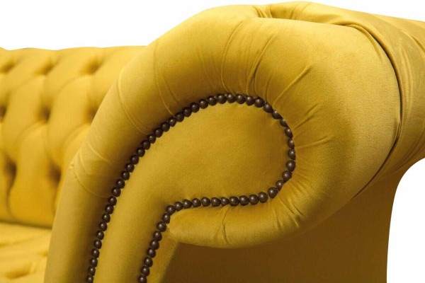 Chesterfield Couch Sofa Polster 2 Sitzer Wohnzimmer Couchen Sitz Gelb