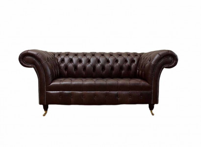 Sofa Couch Chesterfield Polster Sofas 2 Sitzer Leder Textil Lounge Neu