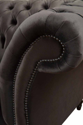 Chesterfield Textil Sofa 2 Sitzer Polster Design Luxus Couch Stoffsofas