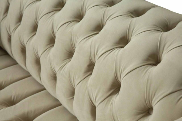 Zweisitzer Couch Polster Sofa 2 Sitz Textil Stoff Luxus Chesterfield Neu