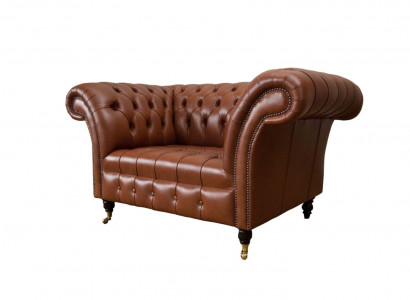 Chesterfield Design Stoff Couch Sessel 1.5 Sitzer Polster Sofas Lounge