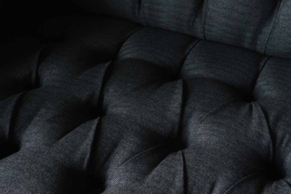 Couch Polster Sofa Textil Chesterfield Couchen 1,5 Sitzer Einsitzer Grau