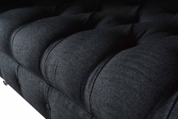 Couch Polster Sofa Textil Chesterfield Couchen 1,5 Sitzer Einsitzer Grau