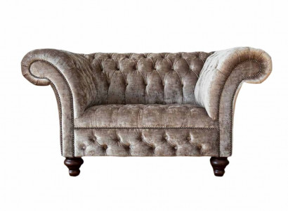 Chesterfield Sessel Couch 1 Sitzer Sofa Textil Stoff Couchen Polster Neu