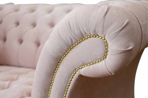 Sessel Polster Sofa Textil Chesterfield Couchen 1 Sitzer Einsitzer Rosa