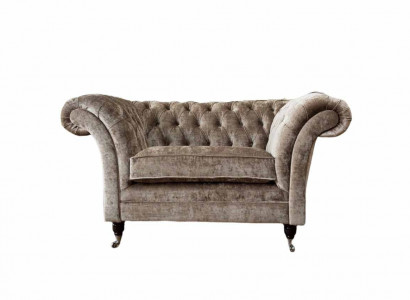 Design Chesterfield Sessel 1 Sitzer Couch Polster Luxus Textil Sofas