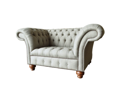 Chesterfield Einsitzer Sofa Sessel Couch Polster Sitzmöbel Textil Stoff