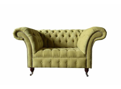 Chesterfield Sessel Textil Design Sofa Stoff Couch Sofas Polster Grau Neu