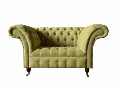 Chesterfield Sessel Textil Design Sofa Stoff Couch Sofas Polster Grau Neu