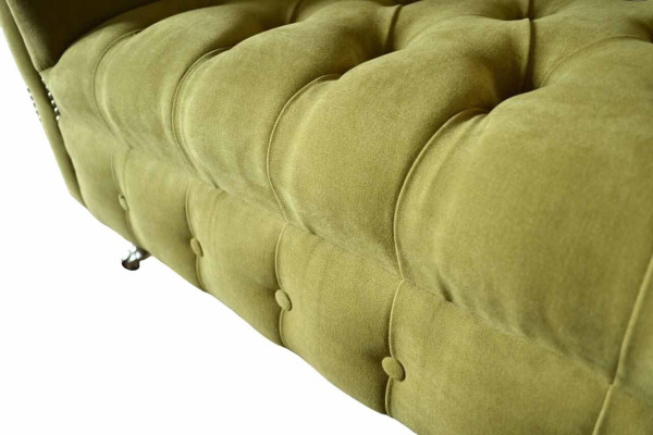 Chesterfield Sessel Textil Design Sofa Stoff Couch Sofas Polster Grau Neu