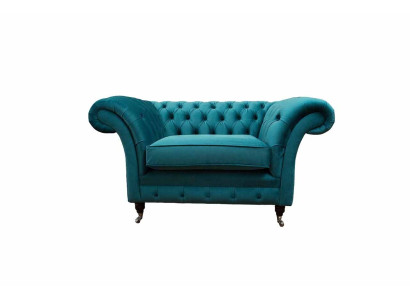 Chesterfield Design Sessel Couch Polster Luxus Textil Couchen 1 Sitzer