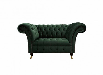 Sessel Design Relax Grün Textil Wohnzimmer Polster Sitzer Luxus Einsitzer