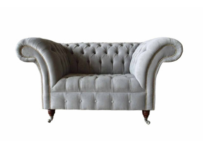 Graue Chesterfield Ohrensessel Grau Sessel Couch Stoffsofa Wohnzimmer