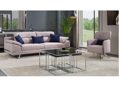 Gruppe Wohnzimmer Sofagarnitur 31 Sitzer Sitzgruppe Grau Garnituren