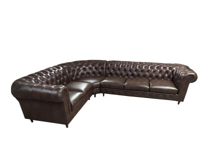 Chesterfield Ecksofa L-Form Sofa Braun Luxus Möbel Couch Eckgarnitur