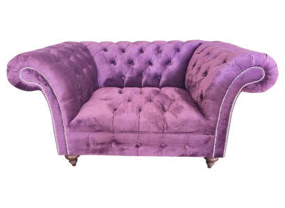 Chesterfield Sessel Couch 1 Sitzer Textil Sessel Stoff Sitz Lounge Möbel