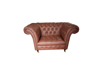 Luxus Chesterfield Sessel Leder Sitz Lounge Sessels Braun Modern
