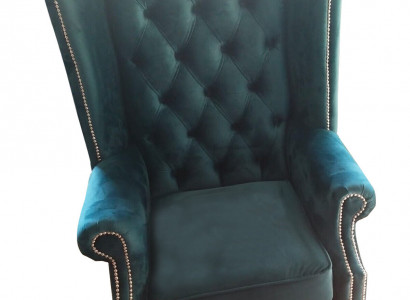 Ohrensessel Chesterfield Samt Einsitzer Luxus Sessel Couchen Sofa