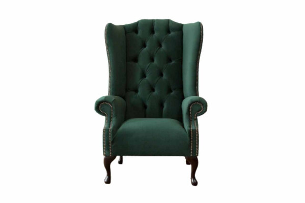 Chesterfield Design Sessel Polster Luxus Textil Couchen Ohrensessel