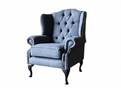 Sessel 1 Sitz Textil Lounge Luxus Polster Ohrensessel Einsitzer Design 1