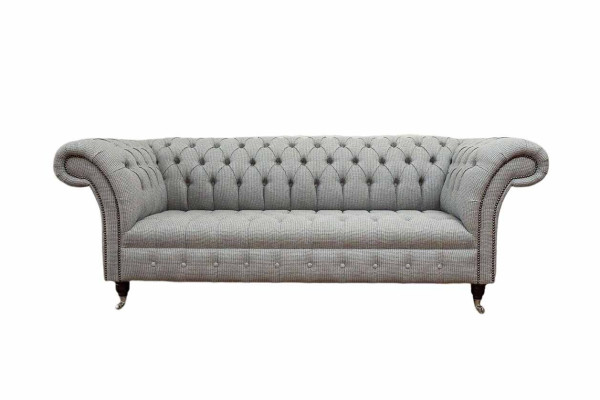 Chesterfield 3 Sitzer Sofa Grau Design Couchen Polster Sofas Couchen