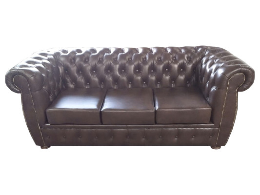 Chesterfield Sofa Ledersofa Couch 3 Sitzer Original Braun Sofas