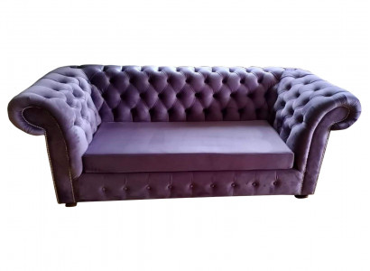 Chesterfield Sofa Dreisitzer Sofas Couch Polster Textil Lila Couchen Samt