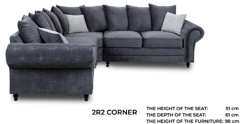 Modern Ecksofa Sofa Stil Grau Sofa Polster Stoff Textil Möbel L-Form Couchen