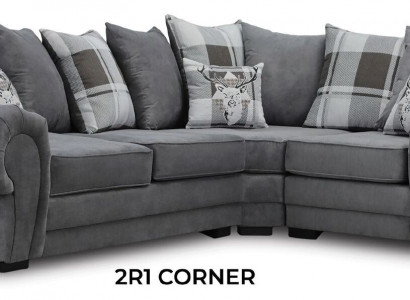 Ecksofa italienischer Stil Bequemes Design Sofa Polster Textil Wohnzimmer Stoff