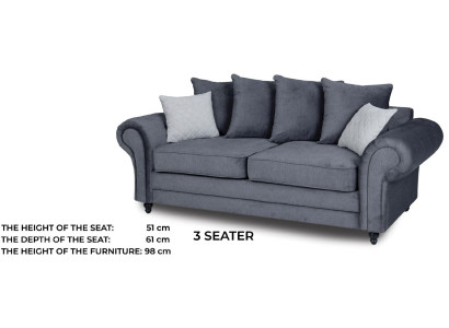 Dreisitzer Couch Polster Möbel Samt Couch Stoff Sofa 218cm Couchen