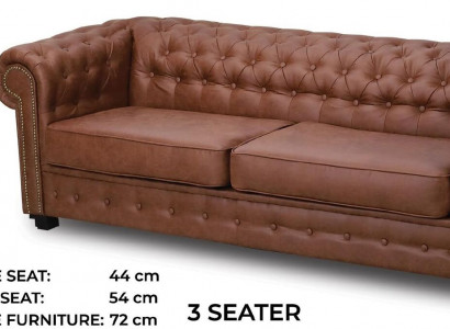 Dreisitzer Couch Textil Braun Sofa Polster Möbel Einrichtung Sofas Couchen