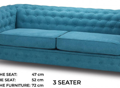 Dreisitzer Couch Textil Turkis Sofa Polster Möbel Einrichtung Sofas Couchen