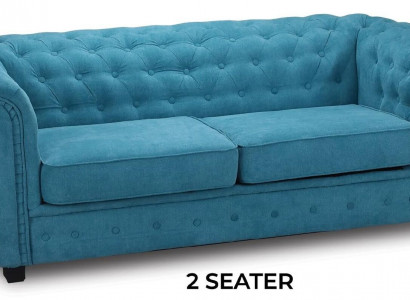 Sofa 2er-Sofa Design Polsterung Turkis Textil Stoff Sitzkomfort Sofas Neu