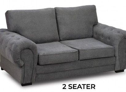 Graue Wohnzimmer Couch Polster Möbel Zweisitzer Couchen Sofas Stoff Textil