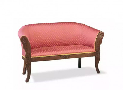 Klassische Rote Zweisitzer Bank Sitzbank Polstermöbel Textil Holz Neu