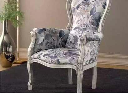 Klassischer Sessel Ohrensessel Polstermöbel Designer Stoff Wohnzimmer