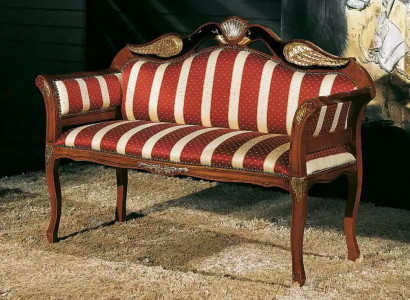 Klassische Sitzbank Polster Möbel Barock Stil Textilbank Zweisitzer