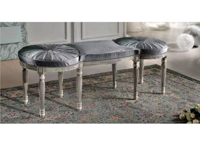 Klassische Grau Sitzbank Design Textil Neu Polster Stoff Sitzmöbel