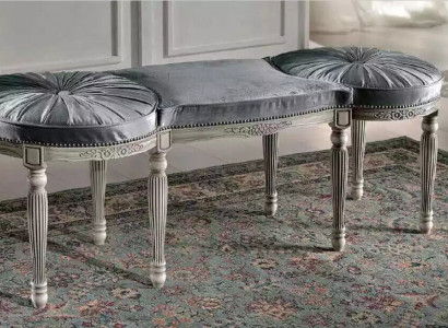 Klassische Grau Sitzbank Design Textil Neu Polster Stoff Sitzmöbel