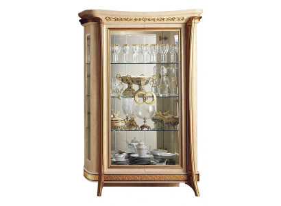 Vitrine Vitrinen Schrank Glasschrank Wohnzimmer Regal Rokoko Barock Echtes Holz