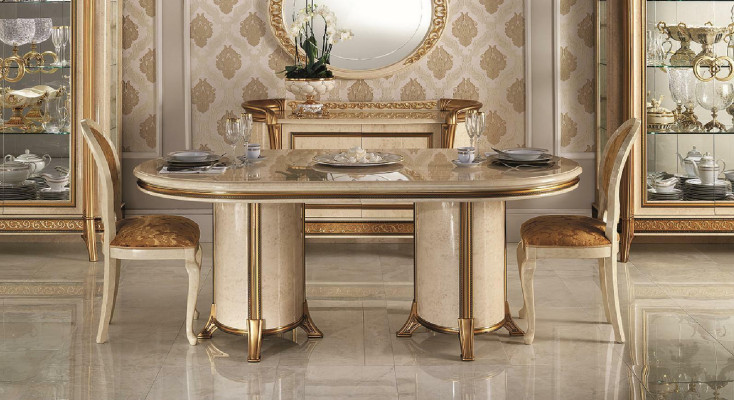 arredoclassic™ Sinfonia Esszimmer Komplett Vitrine Stühle Tisch Barock