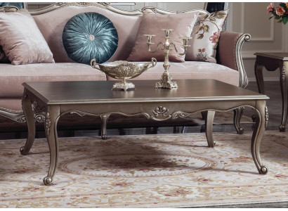 Holz Couchtisch Luxus Kaffeetisch tisch Design Tisch Wohnzimmer Silber