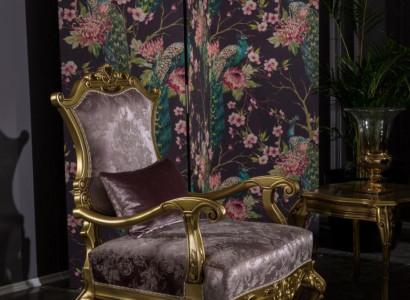 Sessel Einsitzer Luxus 1 Sitzer Polster Sitz Barock Textil Stoff Art déco