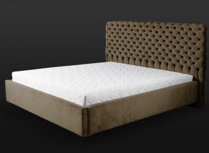 Grünes Chesterfield-Bett Klassisches Schlafzimmermöbel-Design Eleganter Stoff