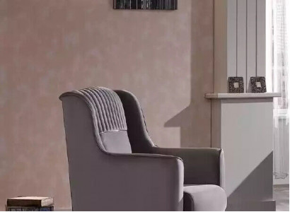 Grauer Sessel Polstersessel Lehnstuhl Relaxsessel Ruhesessel Sitzmöbel