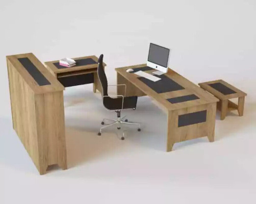 Moderner Brauner Schreibtisch Luxus Erweiterbare Möbel Holz Büro Neu