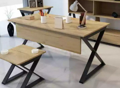 Moderner Hellbrauner Holztisch Arbeitstische Büromöbel Designer Pult