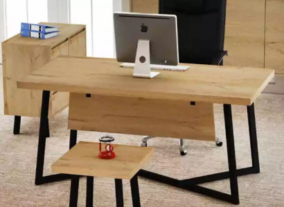 Hellbrauner Designer Schreibtisch Büromöbel Designer Tische Holz Neu